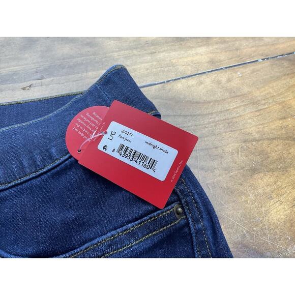 SPANX Jeans Womens Large Tall Blue Flare High Rise Pull On Stretch NWT - Picture 5 of 11